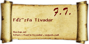 Füzfa Tivadar névjegykártya
